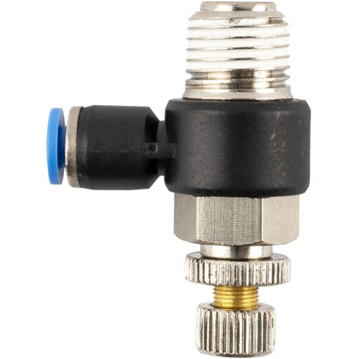 Flow control swiv. elbow pu 4mm x 1/4' m