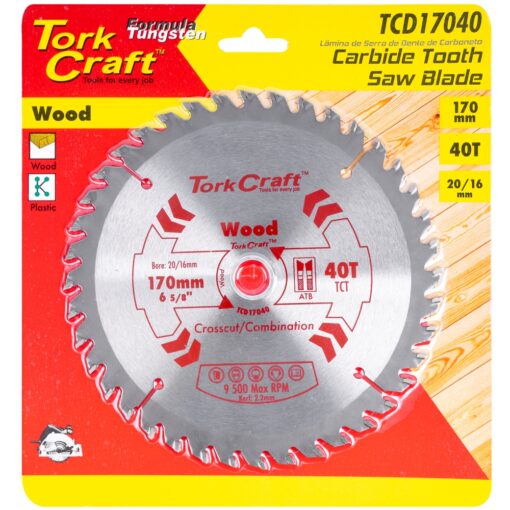 Blade tct 170 x 40t 20-16mm general purpose combination