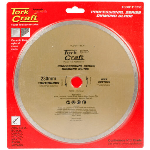 Diamond blade 230mm x 22.22 continues rim