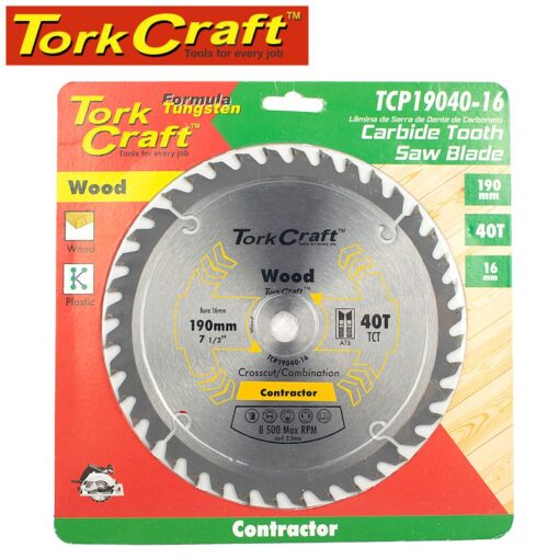 Blade contractor 190 x 40t 16mm circular saw tct
