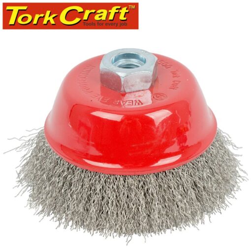 Wire cup brush 100 x m14 crimped stainless steel tcw