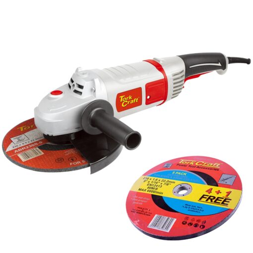 Angle grinder 230mm tcag0230 c/w combo105 230mm steel cutting discs