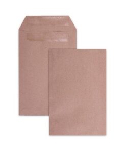 LEO 152 x 102mm Manilla Plain Wage Gummed Envelopes - Open Short Side - Box of 500