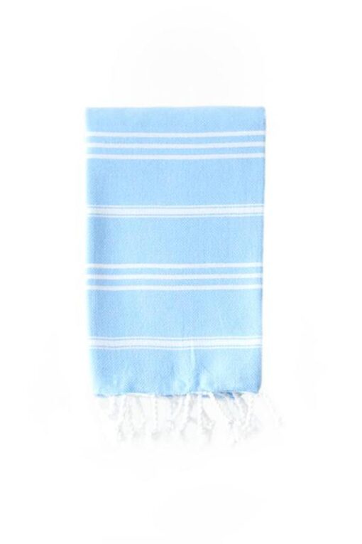 Turkish Hand Towel-100% Cotton - Elim Light Blue (60x90cm)