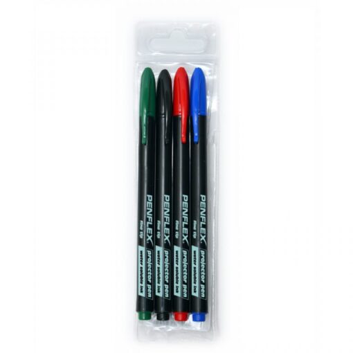 Penflex OHP Fine Point Water Soluble Wallet-4 Assorted