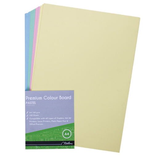 Treeline Project Board Multi Coloured A4 Pastel 160gsm - Pack of 100