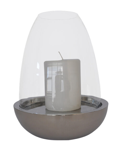 The Gift Shop - Mara Silver Lantern (Medium) - Including Candle