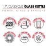 Bennett Read 1.7L Classique Glass Kettle - Image 4