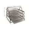 SDS M700S Wire Mesh Metal Desk Letter Tray Set - 3-Tier - Silver - Image 2