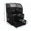 SDS M850 Wire Mesh 3-Drawer Mini Desktop Organizer - Silver - Black - Image 2