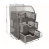 SDS M850 Wire Mesh 3-Drawer Mini Desktop Organizer - Silver - Black - Image 4