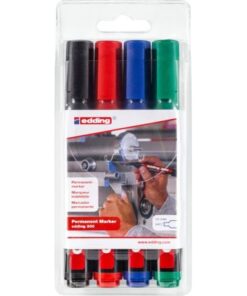 Edding 300 Permanent Marker Wallet 4Pcs.