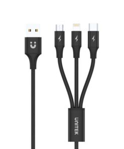 Unitek 1.2m Type-C, Micro USB, Lightning Cable (C14049BK)