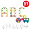 Magtech Magnetic Tiles - Kids Building Construction Game Set - 91 Pieces - Image 3