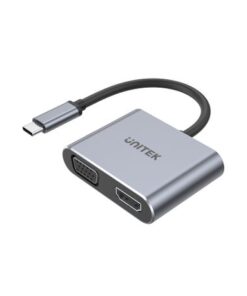 4K 60Hz USB-C to HDMI 2.0 and VGA Adapter with MST Dual Monitor