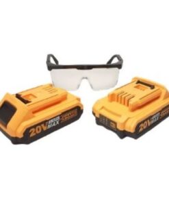 Ingco 2.0 Ah Lithium-Ion Battery Packs With Safety Glasses