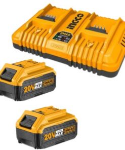 Ingco - Fast Intelligent Dual Charger with 2 x 4.0Ah Battery Packs