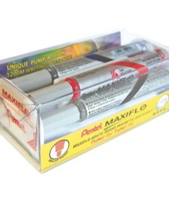 Pentel Maxiflo 4.0mm Bullet Tip Whiteboard Marker Magnetic Duster Set