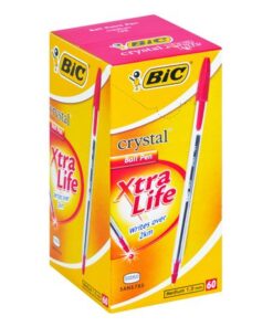 BIC Crystal Medium Xtra Life Ballpoint Pens - Red (Box of 60)