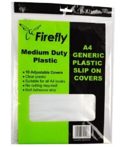 Firefly A4 Slip-On Plastic Book Covers, 50Micron Medium Duty (10`s)