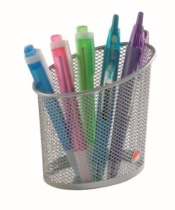 Alba Pencil/Pen Cup Holder - Metallic Grey